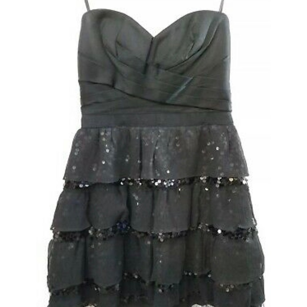 BCBG MAXAZRIA Black Sequined Dress Size 8